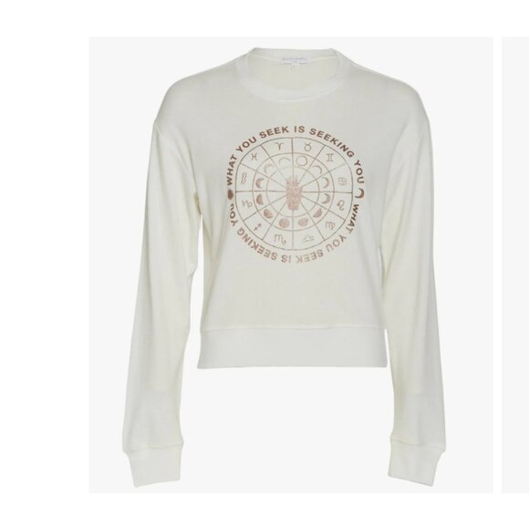 Spiritual Gangsta Astrology Savasana Zodiac Graphic Crewneck Pullover Sweater - Picture 1 of 8